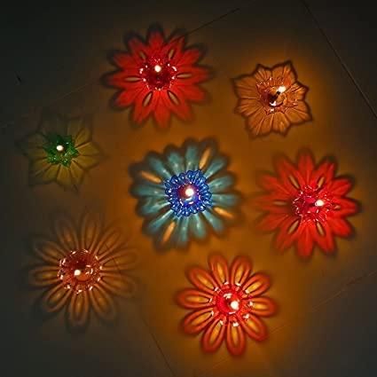 3D Reflective Rangoli Diya (Set of 12/24)