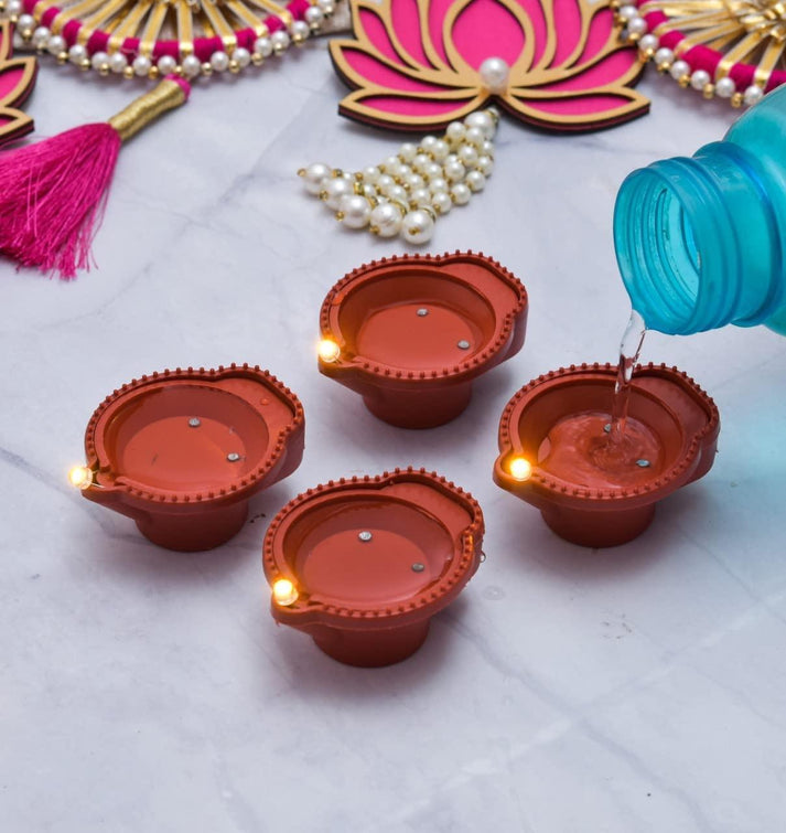 Reusable LED Light Water Sensor Diya (Long Lasting)