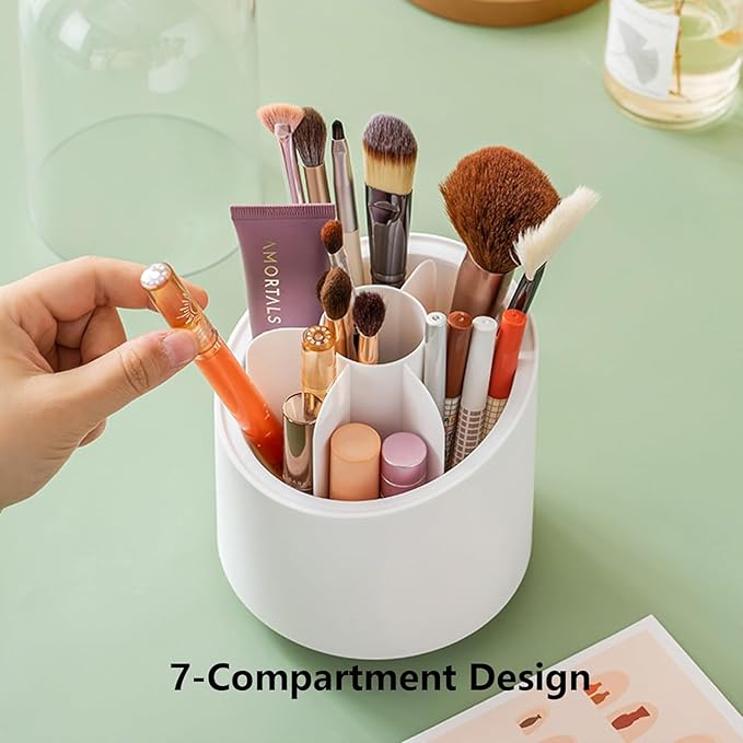 360° Rotating Makeup Brush Organizer