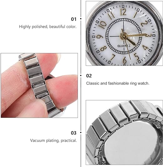 Erever Adjustable Ring Watch for Women~SILVER