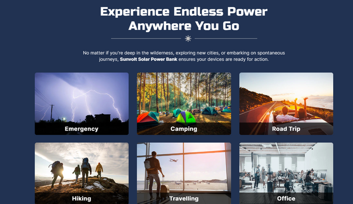 Solar Powerbank (Type C, USB, IOS, Other Devices)