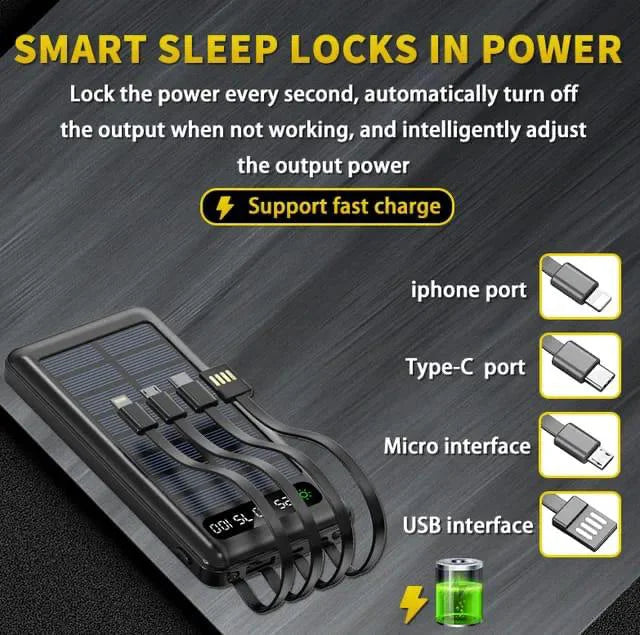 Solar Powerbank (Type C, USB, IOS, Other Devices)