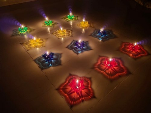 3D Reflective Rangoli Diya (Set of 12/24)