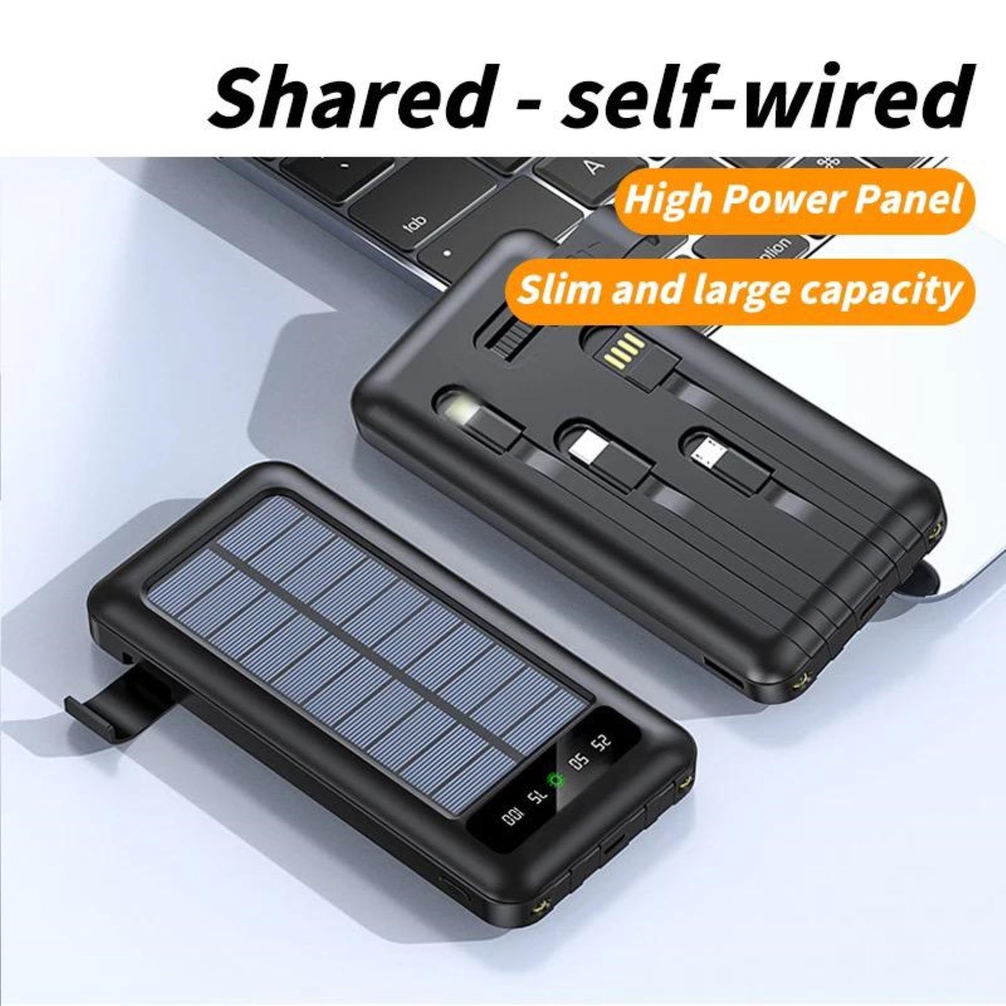 Solar Powerbank (Type C, USB, IOS, Other Devices)