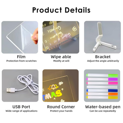 Magic LED Writing Board (With Multicolor Pens)