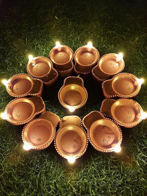 Reusable LED Light Water Sensor Diya (Long Lasting)