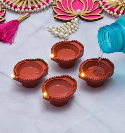 Reusable LED Light Water Sensor Diya (Long Lasting)
