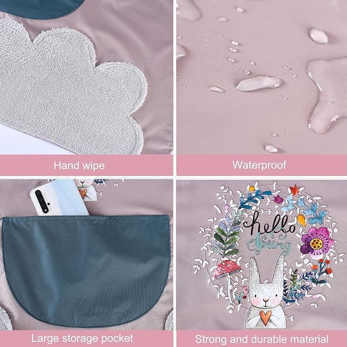 Waterproof Kitchen Pocket Apron (Blue/Pink)