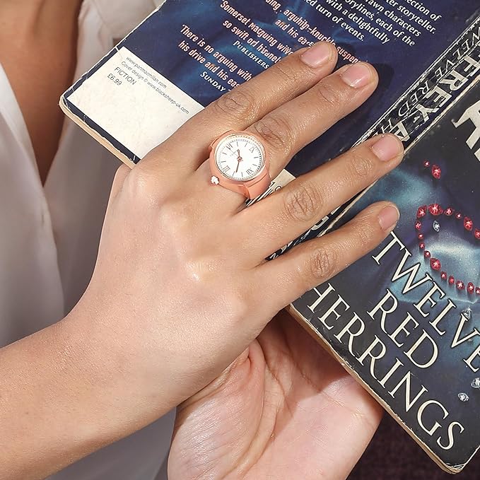 Erever Adjustable Ring Watches for Women~Rose