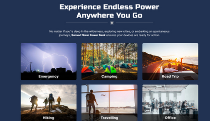 Solar Powerbank (Type C, USB, IOS, Other Devices)