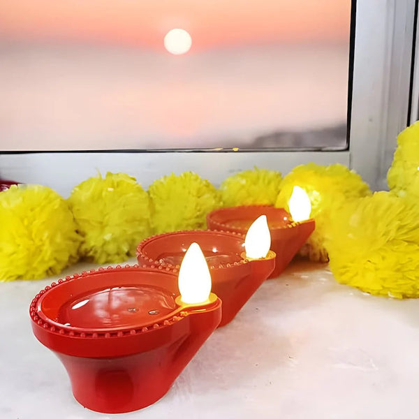 Reusable LED Light Water Sensor Diya (Long Lasting)