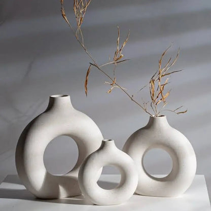 Ivory Hoop Vase (Set of 3)
