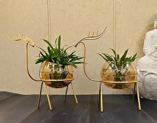 Gold Deer Bubble Planter (Set of 2)