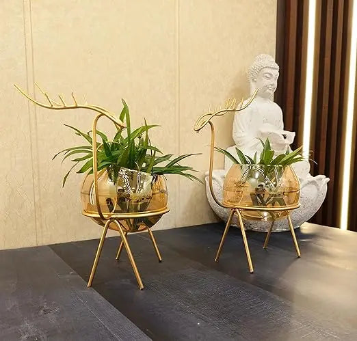 Gold Deer Bubble Planter (Set of 2)