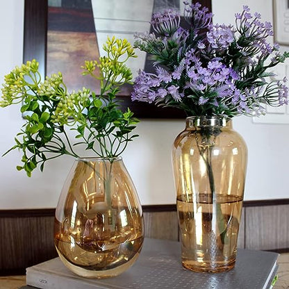 Golden Glass Vase (Set of 2)