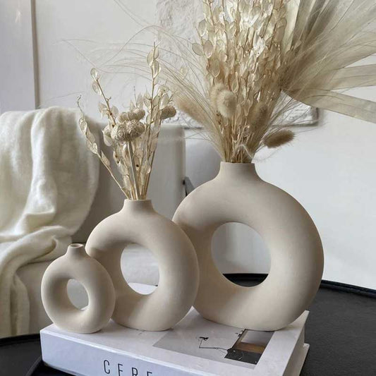 Ivory Hoop Vase (Set of 3)